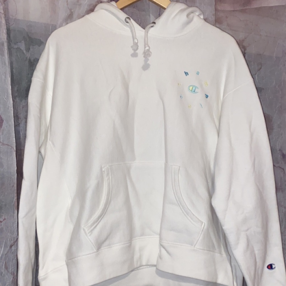 White champion hoodie